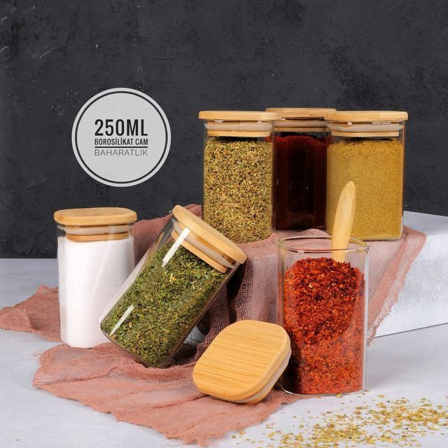 جا ادویه پیرکس درب بامبو سه سایز paçi پاچی ترکیه