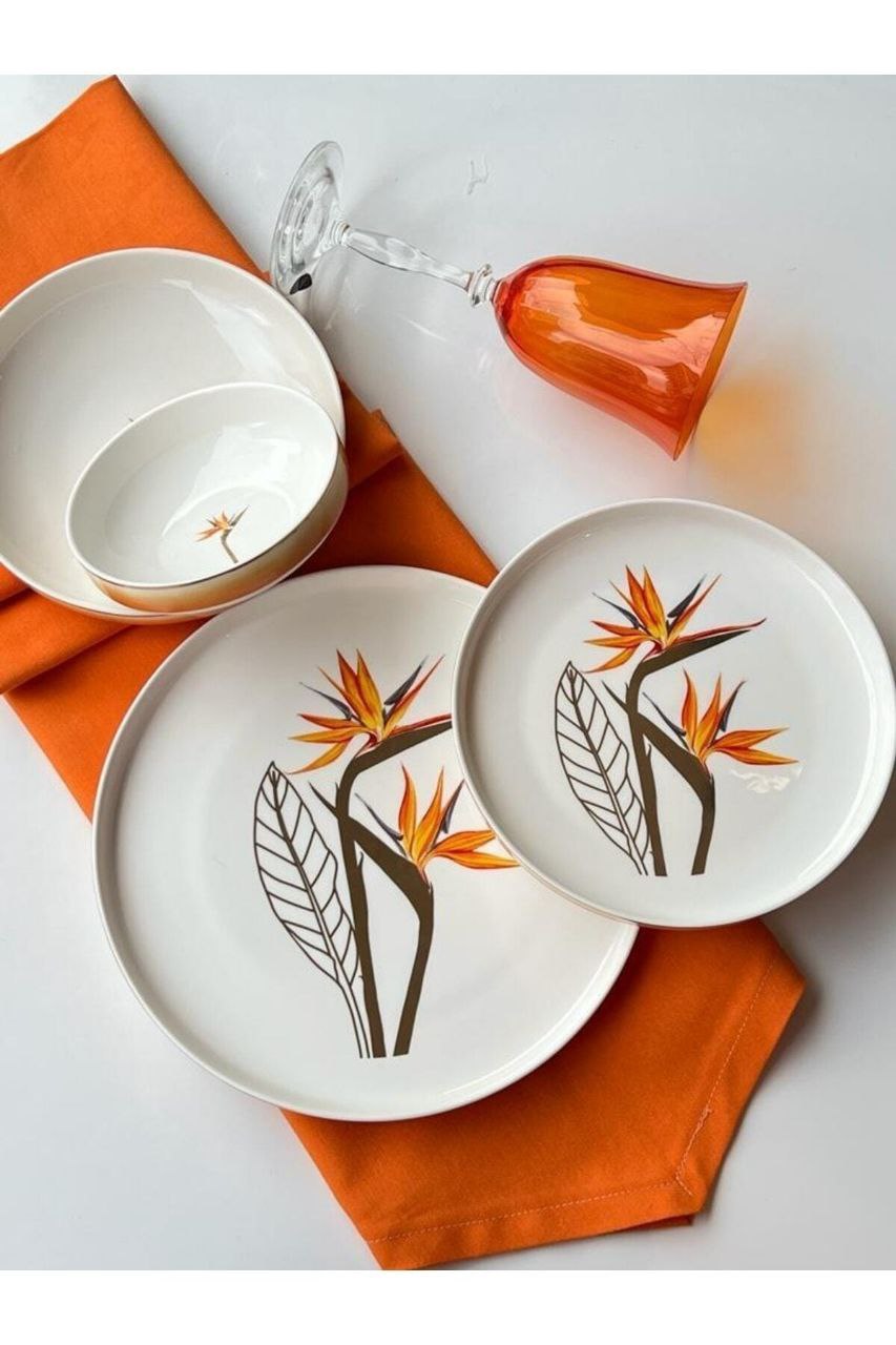 سرویس غذا خوری 6 نفره 24 پارچه sembol سمبل ترکیه مدل STRELITZIA