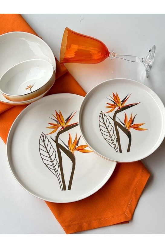 سرویس غذا خوری 6 نفره 24 پارچه sembol سمبل ترکیه مدل STRELITZIA