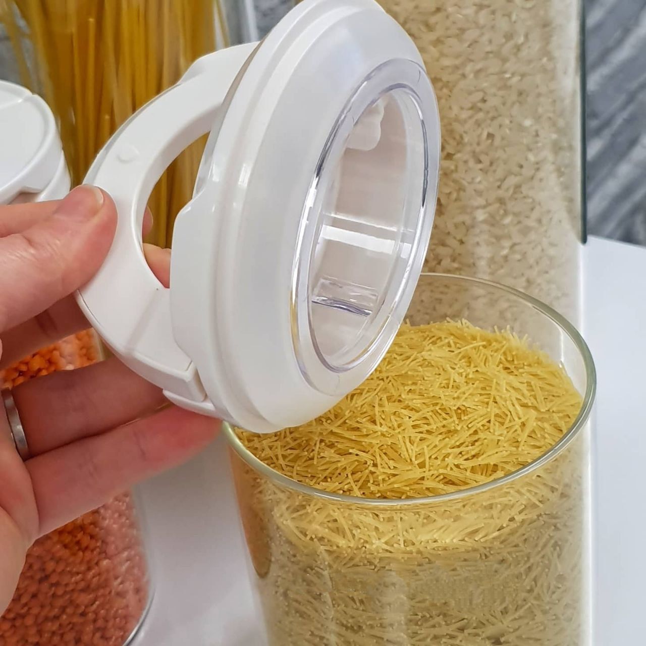 جا حبوبات و بانکه چهار سایز پیرکس درب قفلی arow ترکیه