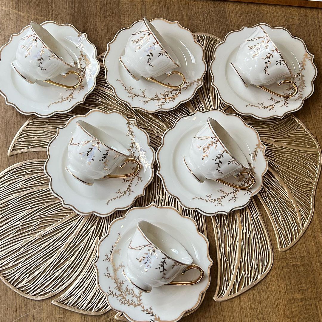 سرویس غذا خوری و فنجان نعلبکی paçi ترکیه مدل evira