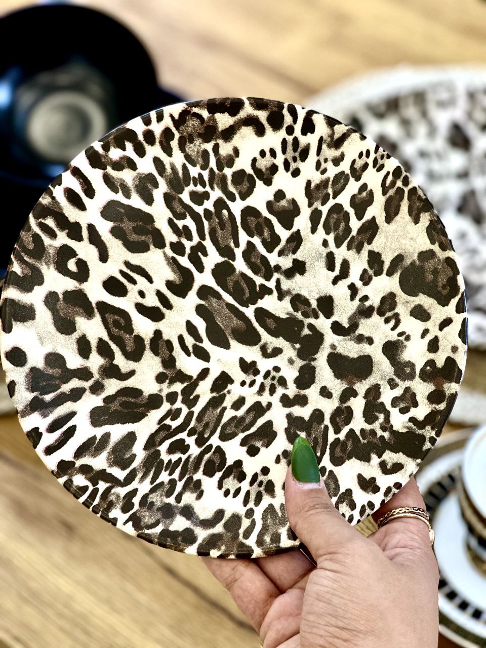 سرویس غذا خوری 6 نفره 24 پارچه keramika کرامیکا ترکیه مدل leopar پلنگی