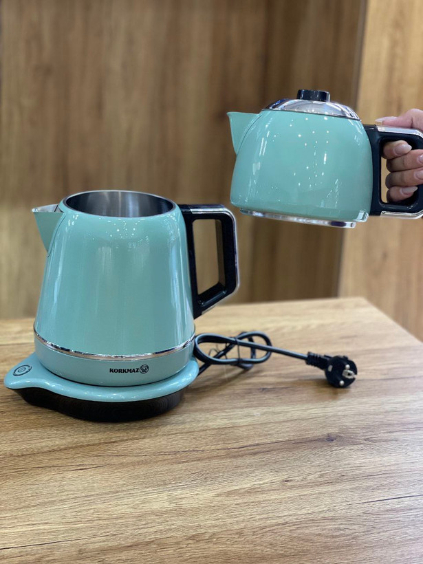 چای ساز استیل دمیکس محصول korkmaz ترکیه