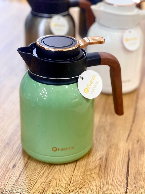 فلاسک تمام استیل دسته طرح چوب محصول feenik وارداتی