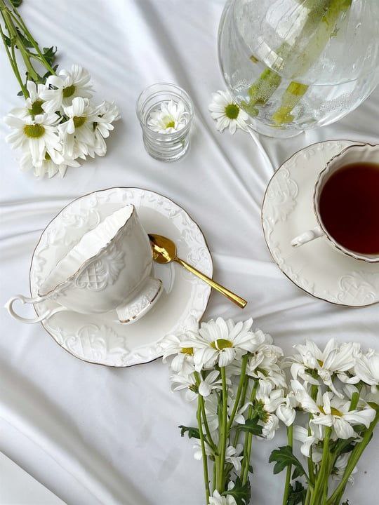 ست چای و قهوه خوری گل برجسته Roz محصول ipek ترکیه