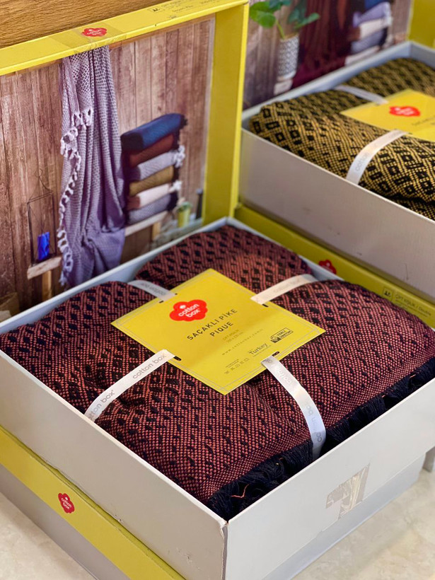 پتو و شال کنار مبل و رو انداز و زیر انداز دو نفره cotton box کوتون باکس ترکیه