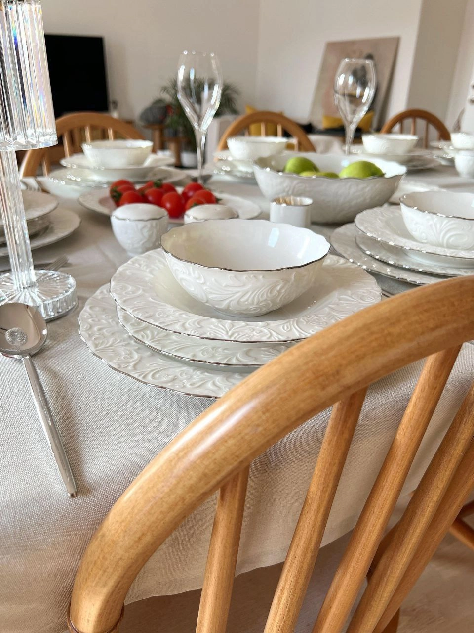 سرویس غذا خوری ۱۲ نفره ۵۵ پارچه ipek ایپک ترکیه دور سیلور