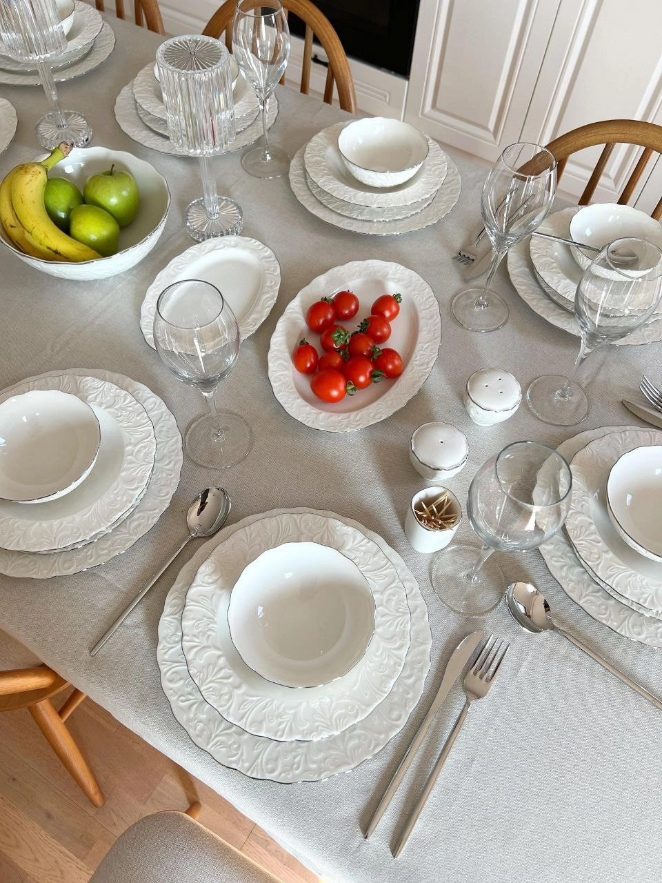 سرویس غذا خوری ۱۲ نفره ۵۵ پارچه ipek ایپک ترکیه دور سیلور