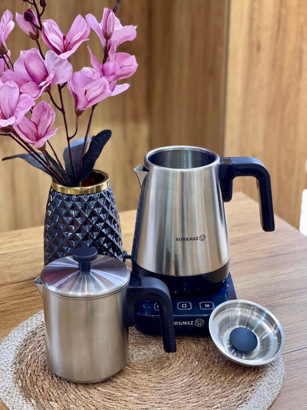 چای ساز،قهوه ساز و دمنوش ساز korkmaz کرکماز ترکیه مدل moderna satin