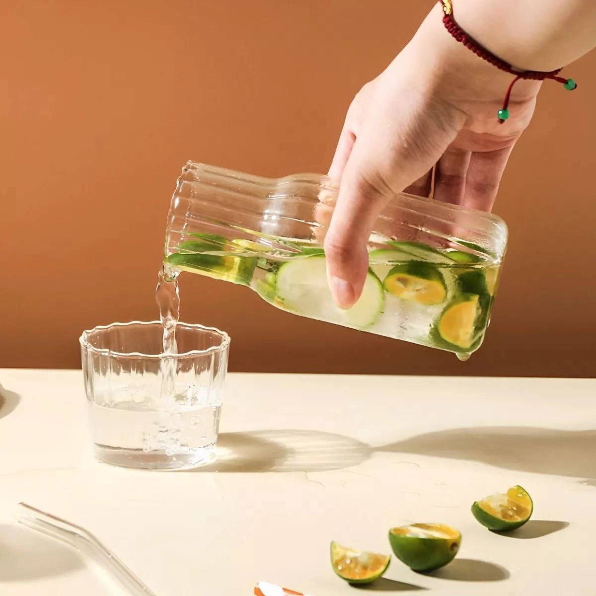 پارچ شب پیرکس شیاردار محصول وارداتی
