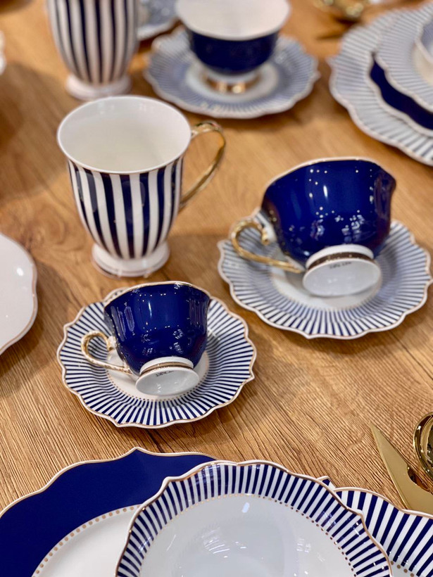 جدیدترین سرویس کامل غذا خوری و پذیرایی Striped blue محصول ترکیه