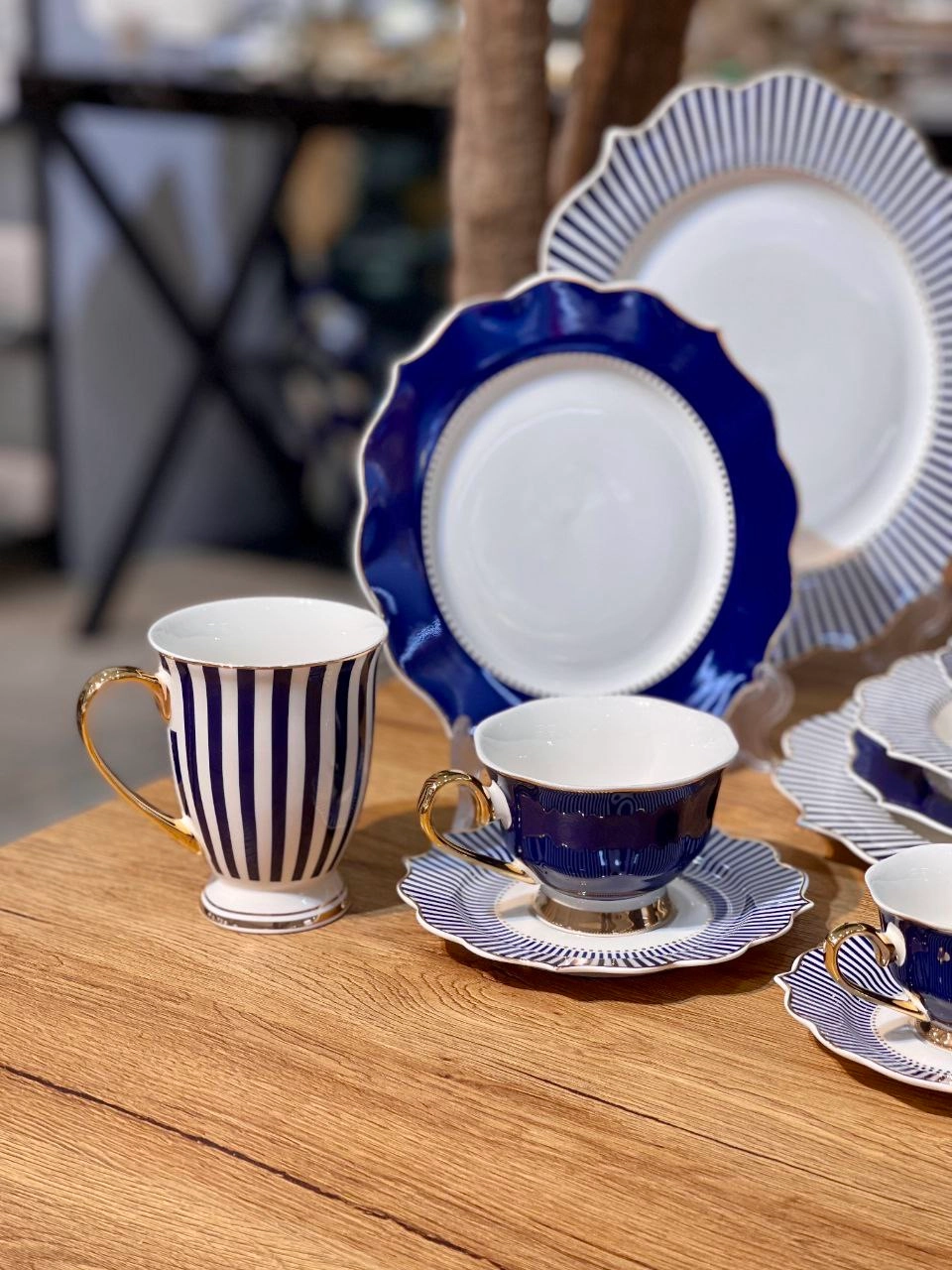 جدیدترین سرویس کامل غذا خوری و پذیرایی Striped blue محصول ترکیه