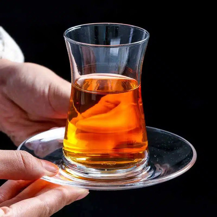 استکان و نعلبکی کمر باریک HEYBELI محصول Paşabahçe ترکیه