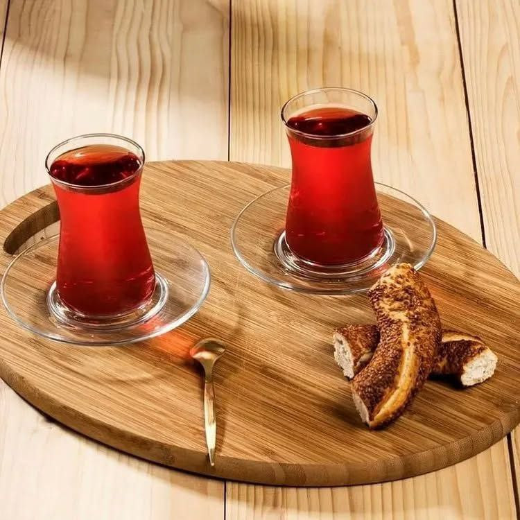 استکان و نعلبکی کمر باریک HEYBELI محصول Paşabahçe ترکیه