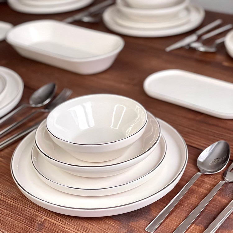 سرویس غذا خوری شش نفره ۲۷ پارچه acar آجار ترکیه مدل milenyum silver