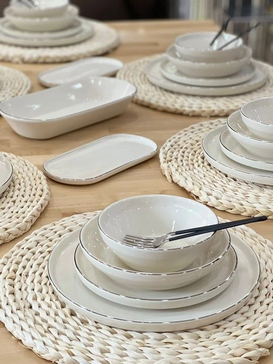 سرویس غذا خوری شش نفره ۲۷ پارچه acar آجار ترکیه مدل milenyum silver