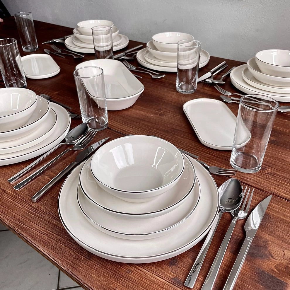 سرویس غذا خوری شش نفره ۲۷ پارچه acar آجار ترکیه مدل milenyum silver