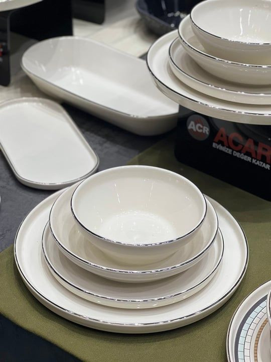 سرویس غذا خوری شش نفره ۲۷ پارچه acar آجار ترکیه مدل milenyum silver
