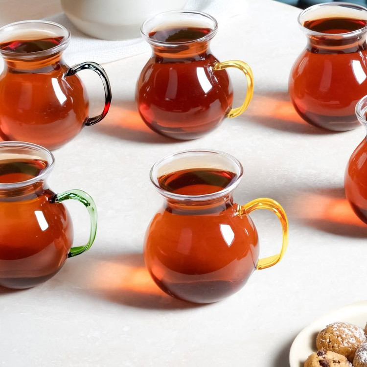 فنجان پیرکس شعله مستقیم دسته رنگی