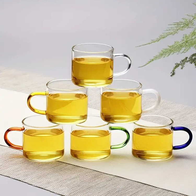 شارژ مجدد فنجان پیرکس شعله مستقیم دسته رنگی محصول وارداتی IMAR