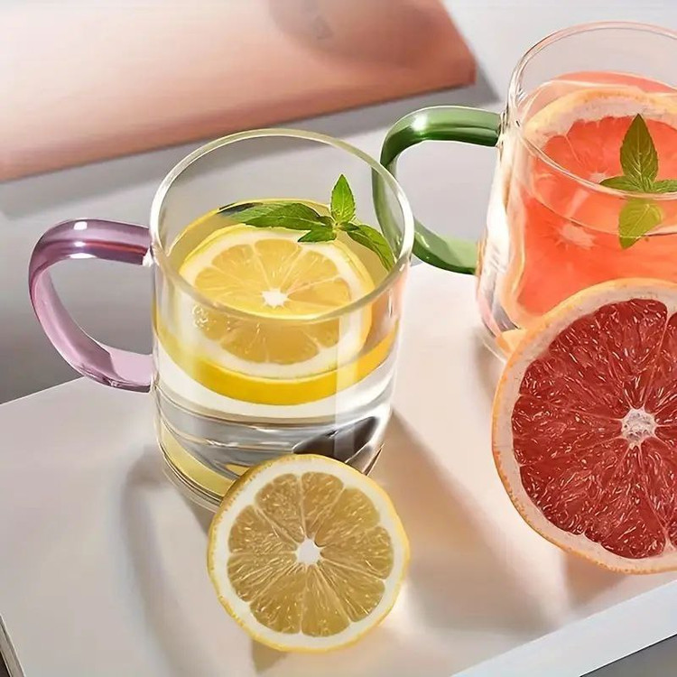 شارژ مجدد فنجان پیرکس شعله مستقیم دسته رنگی محصول وارداتی IMAR