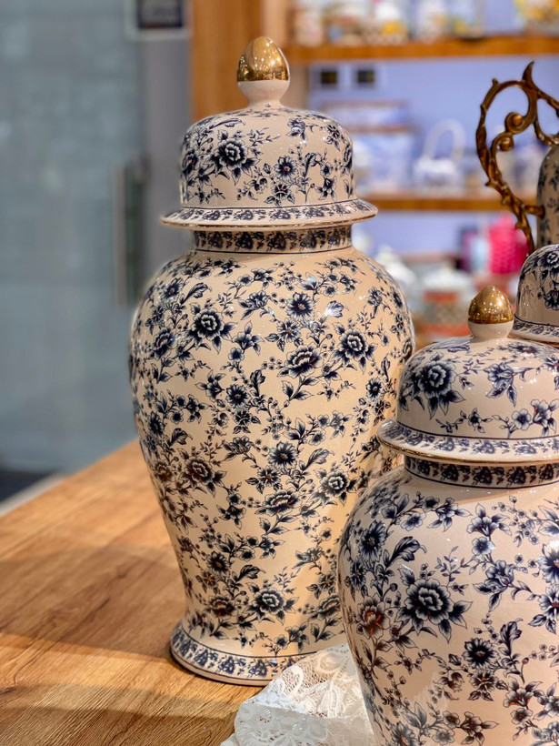جینجر و گلدان کنار سالنی Vintage blue محصول وارداتی
