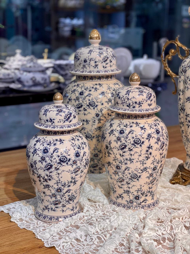 جینجر و گلدان کنار سالنی Vintage blue محصول وارداتی