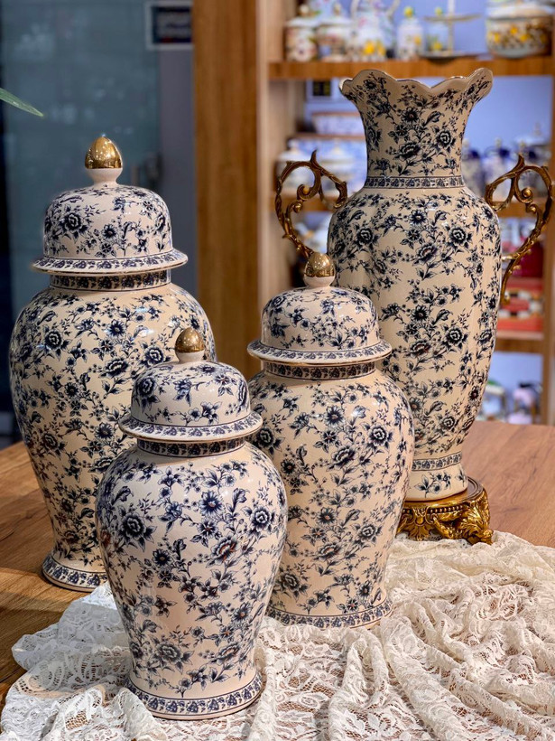 جینجر و گلدان کنار سالنی Vintage blue محصول وارداتی