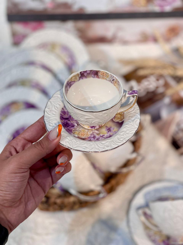 ست چای و قهوه خوری گل برجسته