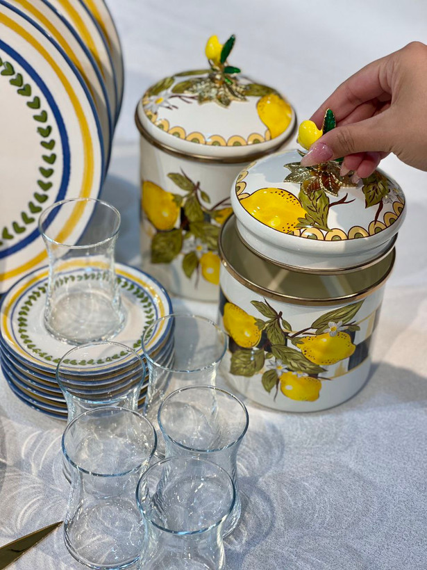 جدید ترین مدل 2025😍✨ ست صبحانه و عصرانه خوری 26 پارچه Lemoncello