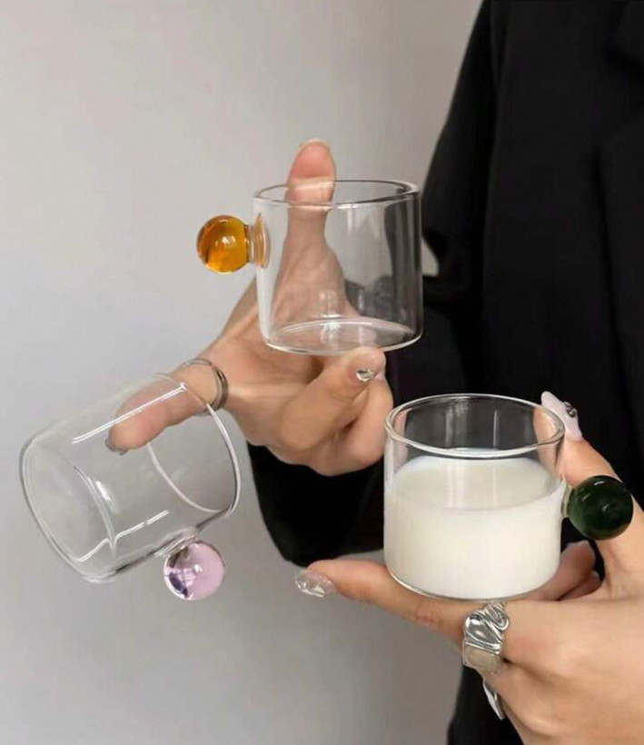 فنجان پیرکس شعله مستقیم دسته توپی