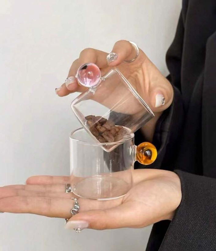 فنجان پیرکس شعله مستقیم دسته توپی