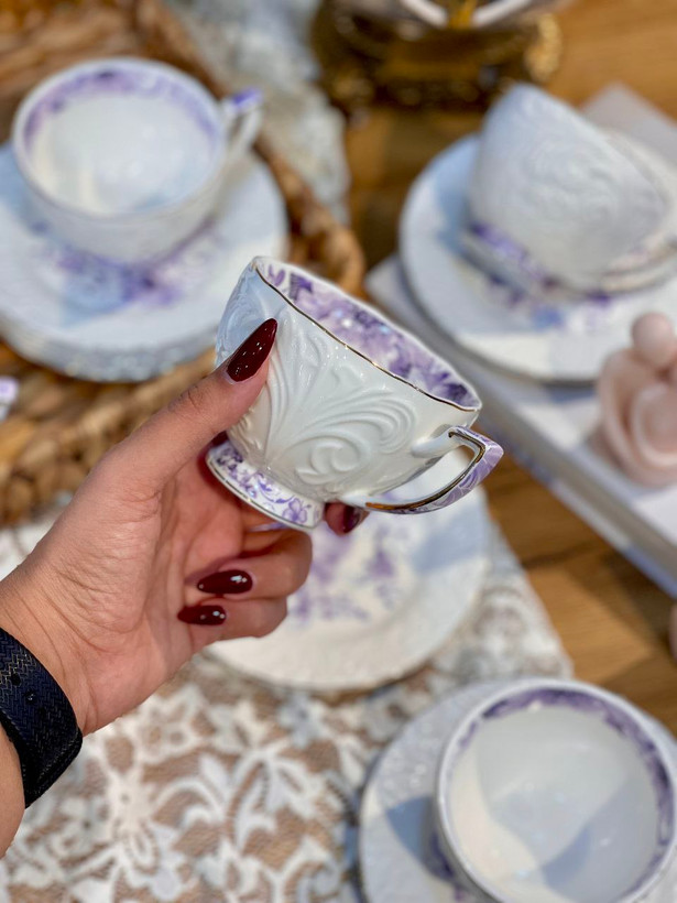 ست چای و قهوه خوری گل برجسته محصول Şahin ترکیه