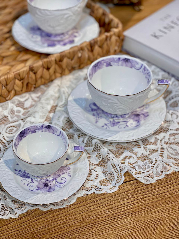 ست چای و قهوه خوری گل برجسته محصول Şahin ترکیه