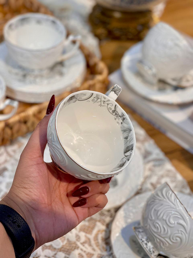 ست چای و قهوه خوری گل برجسته محصول Şahin ترکیه
