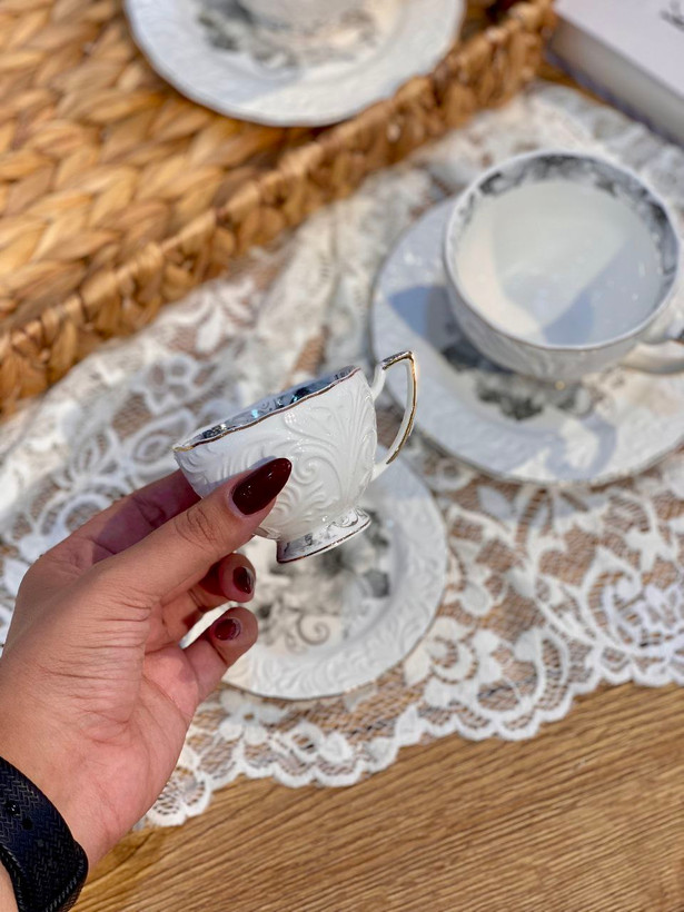 ست چای و قهوه خوری گل برجسته محصول Şahin ترکیه