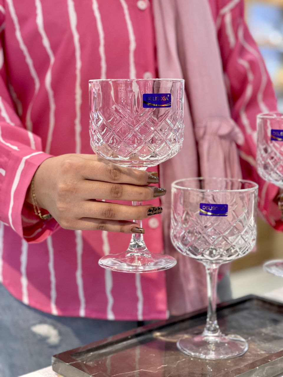 دسر و بستنی خوری دیواره بلند Reese محصول وارداتی Deli Glass