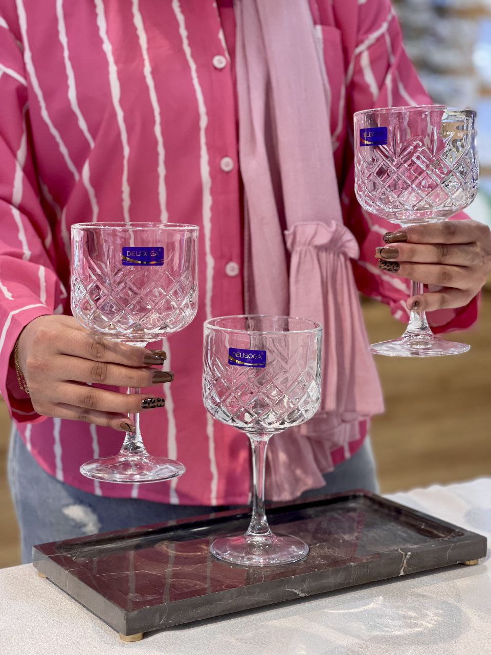 دسر و بستنی خوری دیواره بلند Reese محصول وارداتی Deli Glass