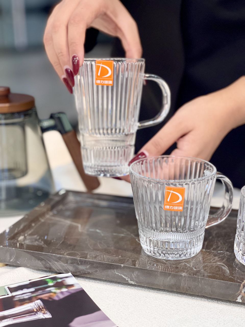 ست کامل فنجان و لیوان Blooming محصول وارداتی Deli Glass