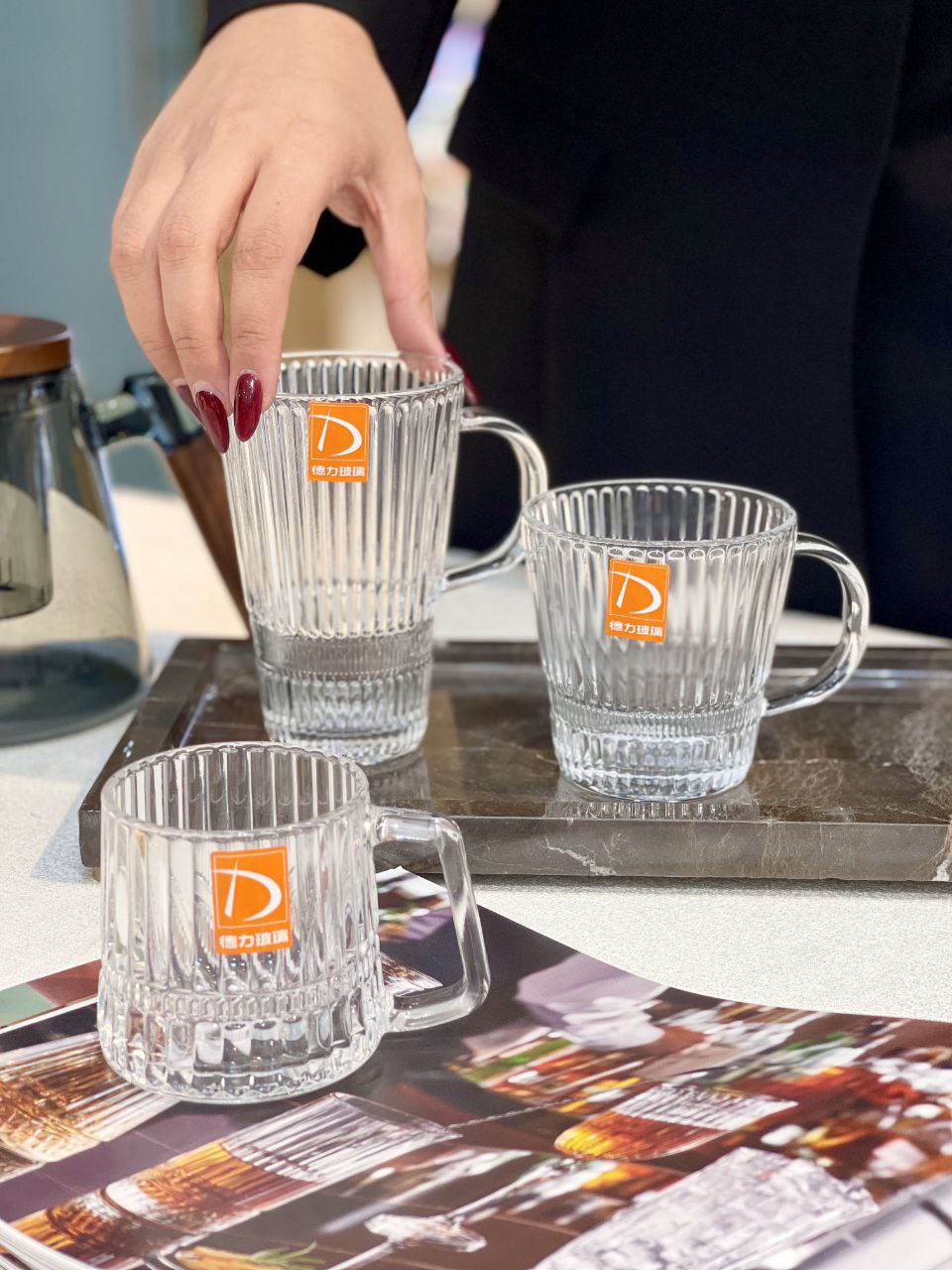 ست کامل فنجان و لیوان Blooming محصول وارداتی Deli Glass