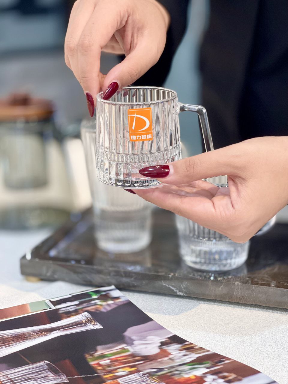 ست کامل فنجان و لیوان Blooming محصول وارداتی Deli Glass