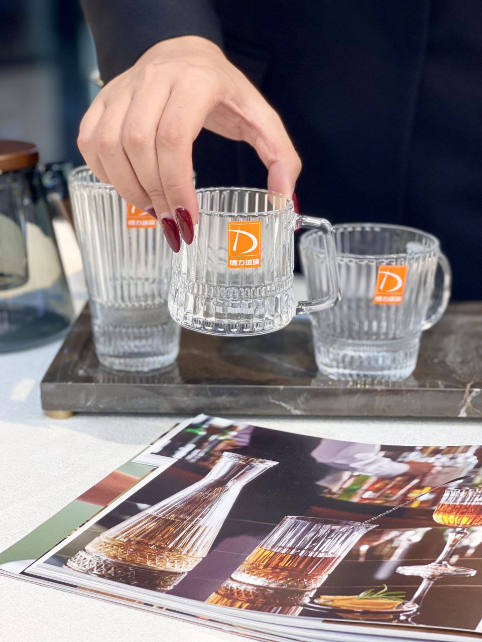 ست کامل فنجان و لیوان Blooming محصول وارداتی Deli Glass