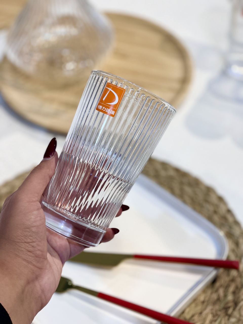 لیوان مخروطی شیاردار He mu محصول وارداتی DeliGlass