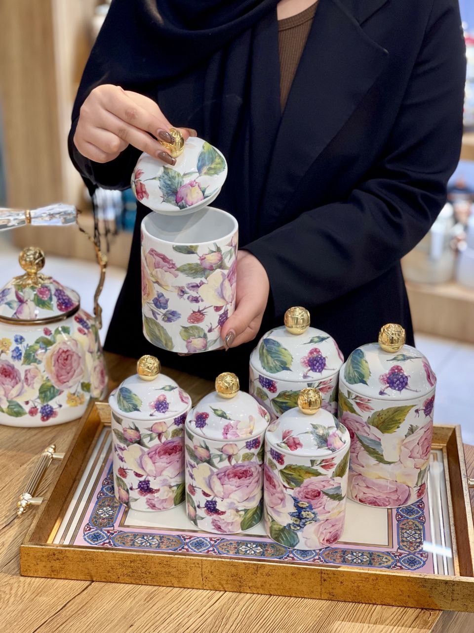 ست پذیرایی از کالکشن Rose Delux محصول miss betty ترکیه