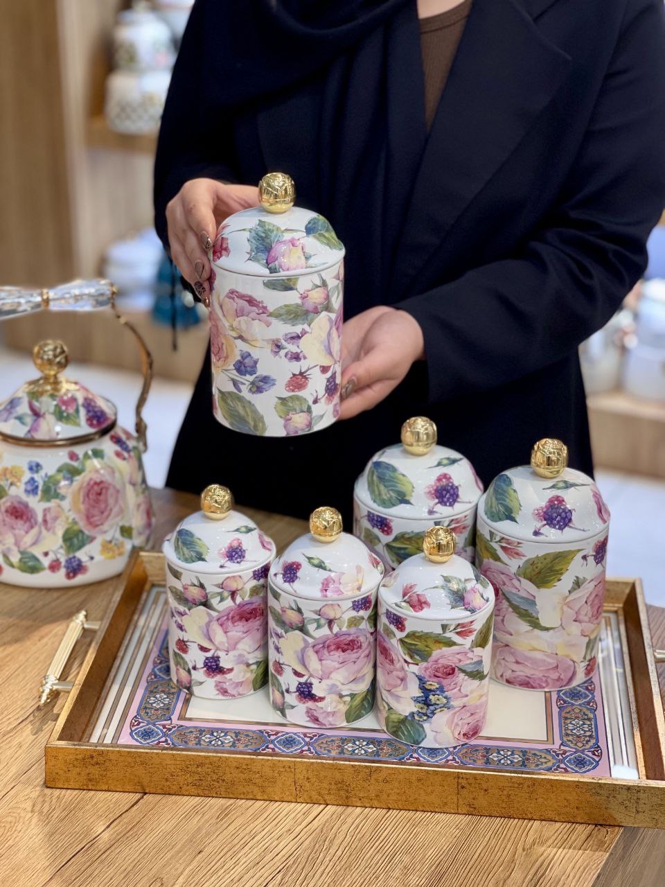 ست پذیرایی از کالکشن Rose Delux محصول miss betty ترکیه