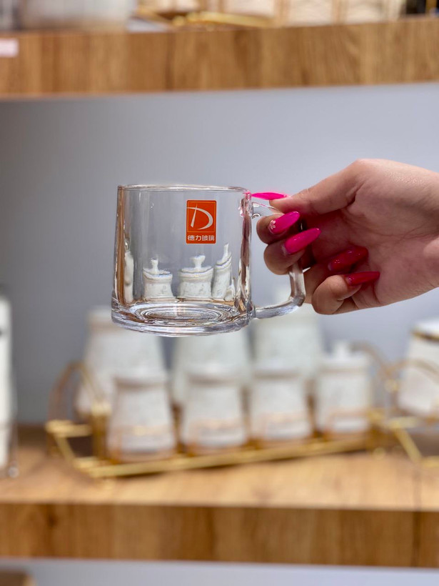ماگ و فنجان دسته دار محصول وارداتی Deli Glass