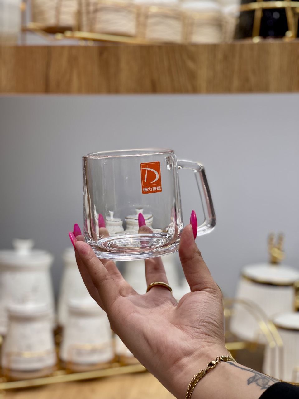 ماگ و فنجان دسته دار محصول وارداتی Deli Glass