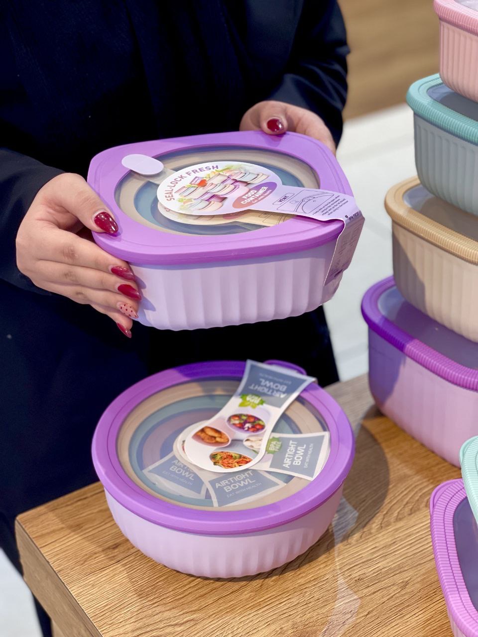 ظرف غذا چهار سایز پاستیلی محصول وارداتی