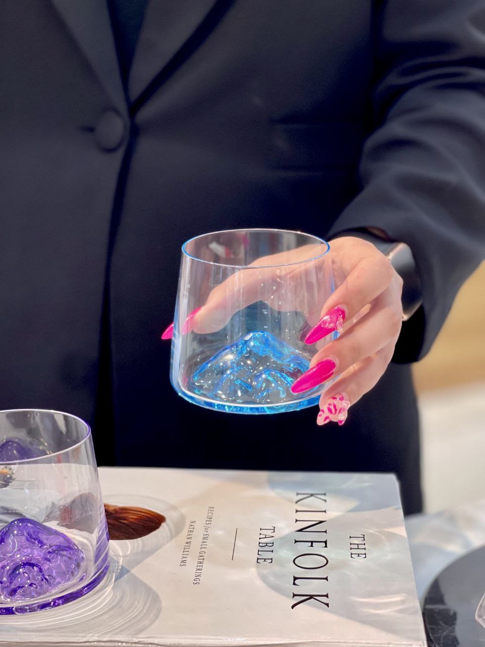 نیم لیوان کوه یخ رنگی محصول وارداتی Deli Glass