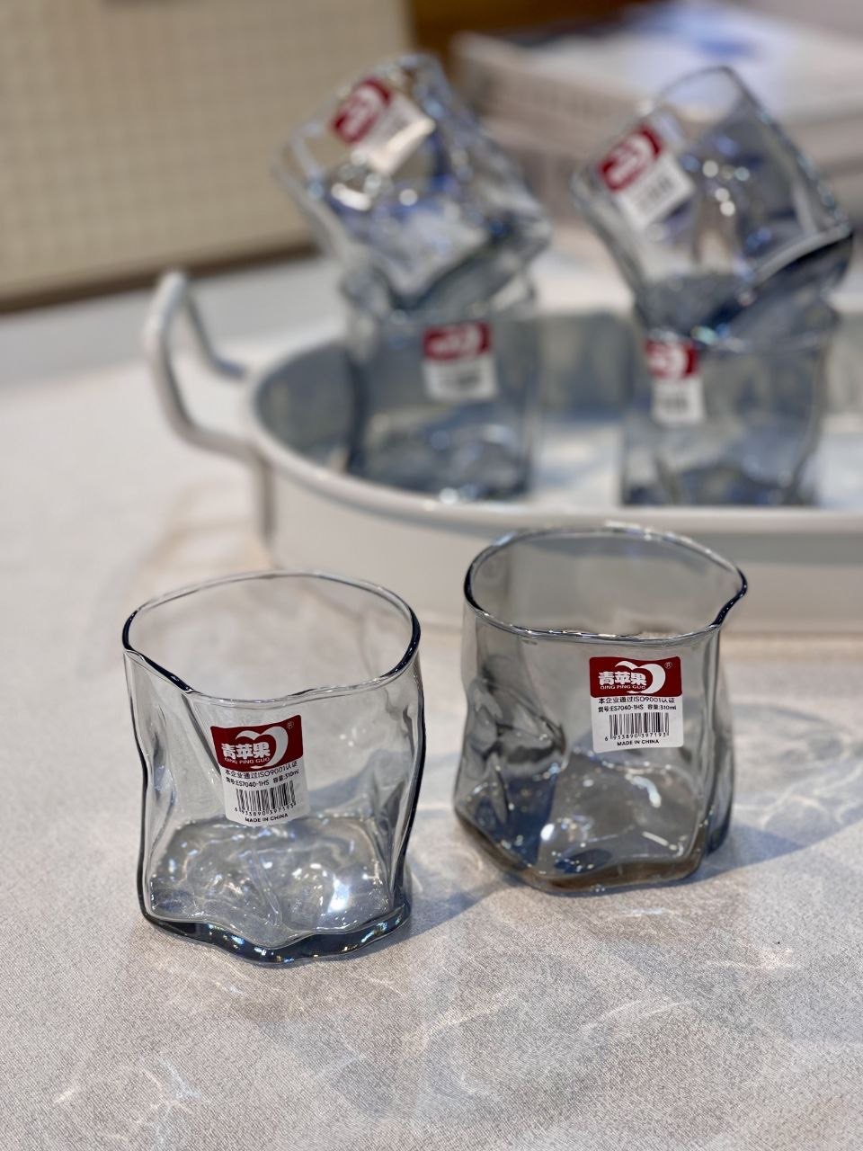 نیم لیوان دفرمه دودی محصول وارداتی Deli Glass